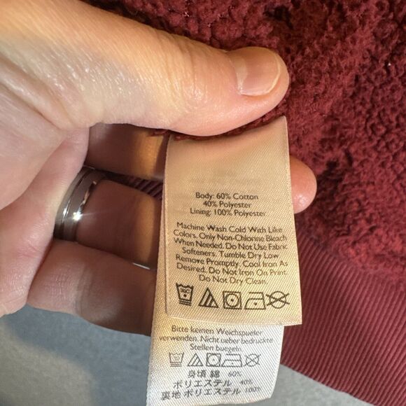 Eddie Bauer Sherpa Lined Hoodie Women's Size Medium‎ Burgundy Pockets Outdoor - Picture 6 of 15